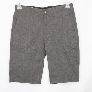 Volcom Vmonty Chino Shorts Boys 20 Gray Casual Skate School Uniform UU03X